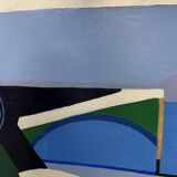 Contemporary painting abstract composition, unsigned, 20th century, oil on canvas, 130x81cm, unframed