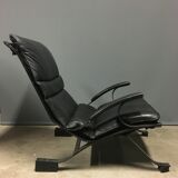 Fauteuil Pep Bonet Tuman en similicuir noir pour Levesta, vers 1969