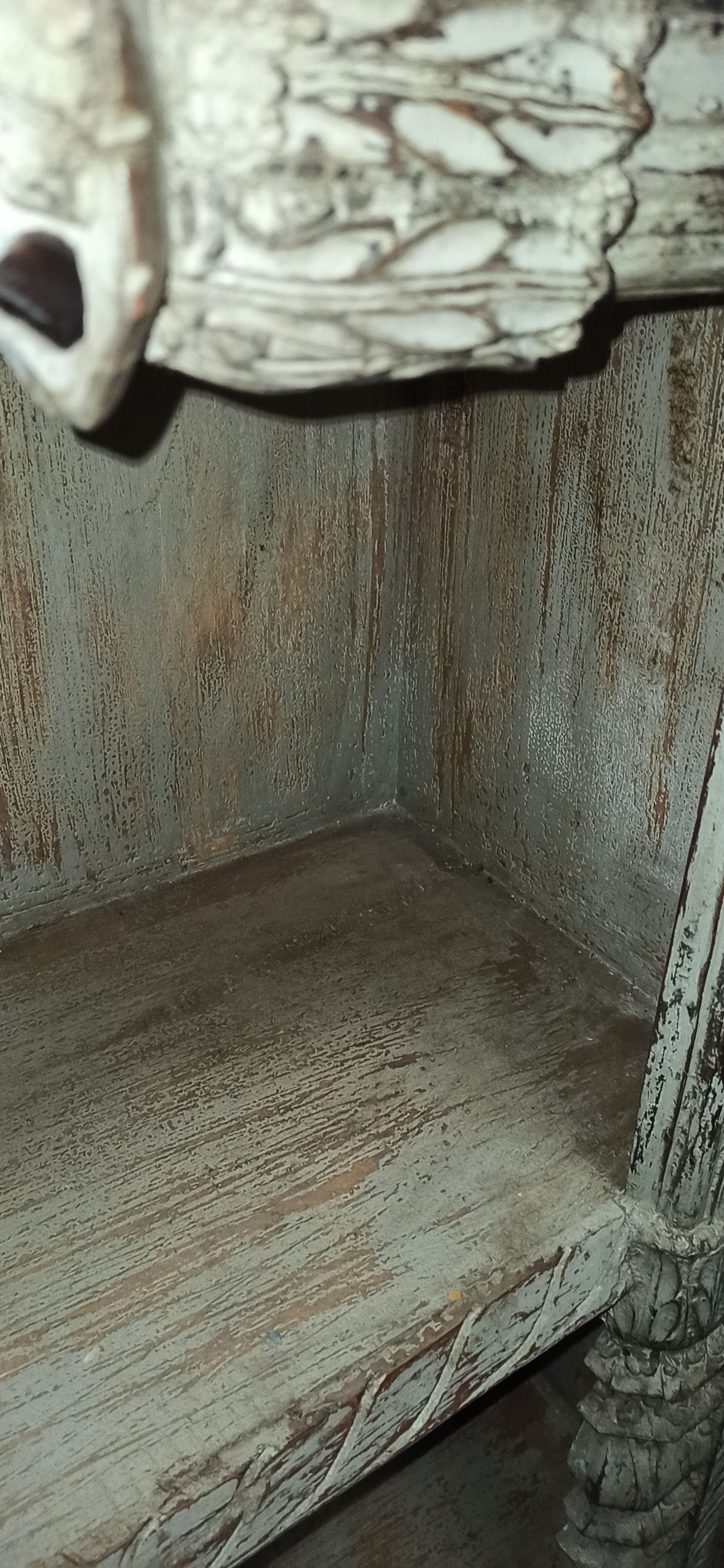 Old wooden furniture with niches