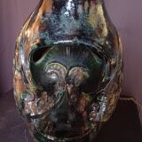 Glazed terracotta ceramic lamp from the 1950s and 1960s.