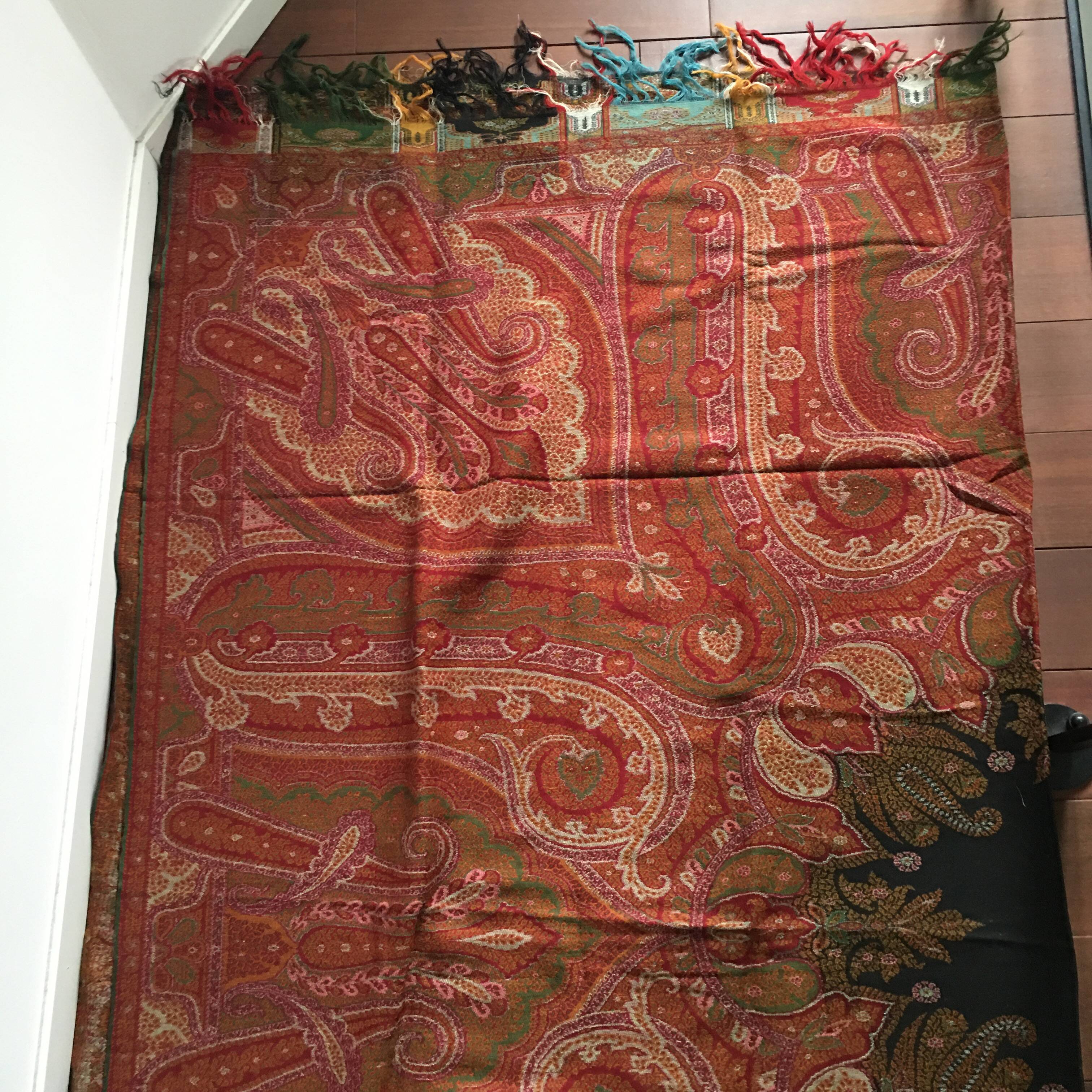 19th-century Alsatian Indian print in woven wool