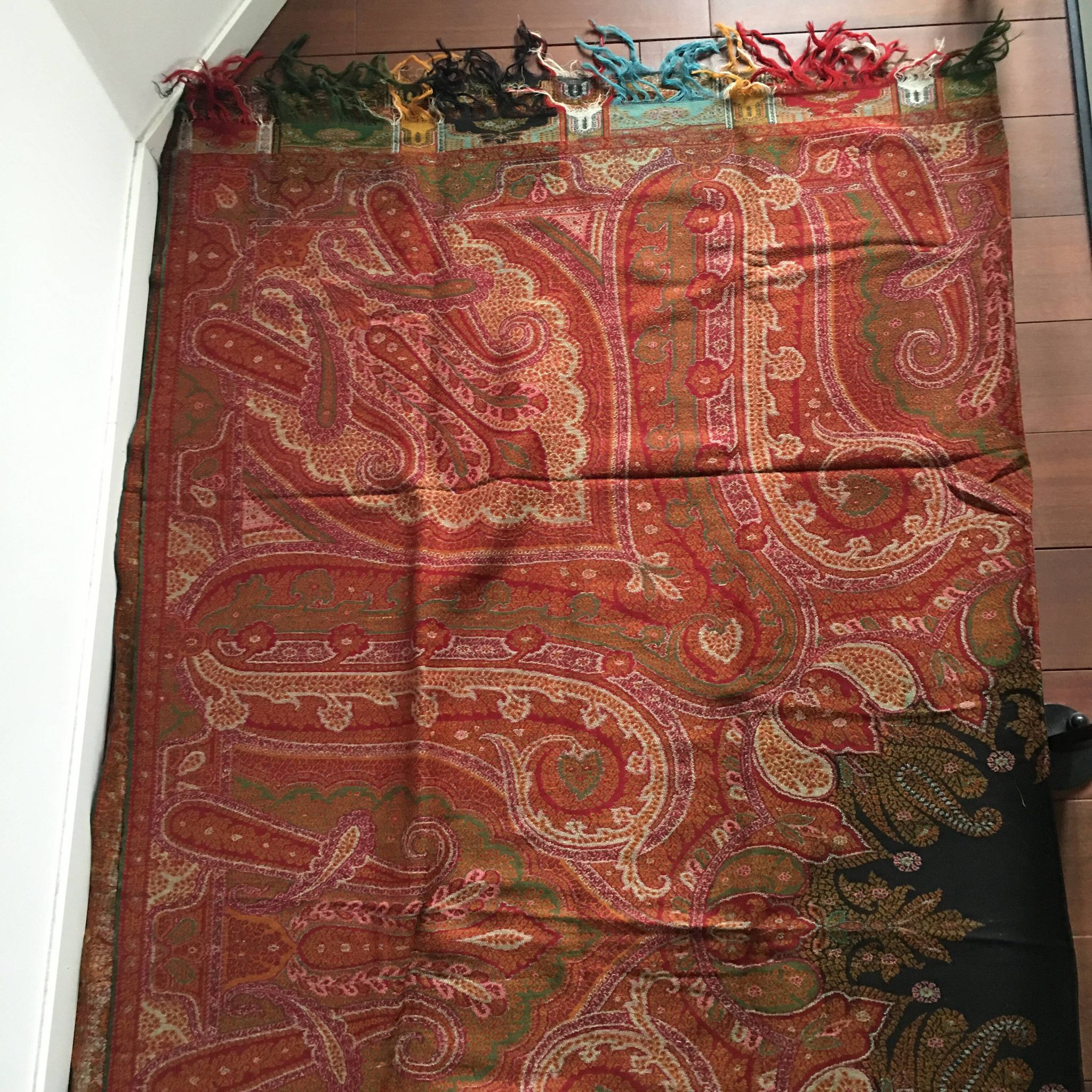 19th-century Alsatian Indian print in woven wool