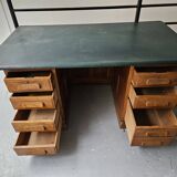 Antique oak administration desk with chest of drawers