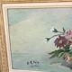 Large vintage painting of a bouquet of flowers signed EA Foix