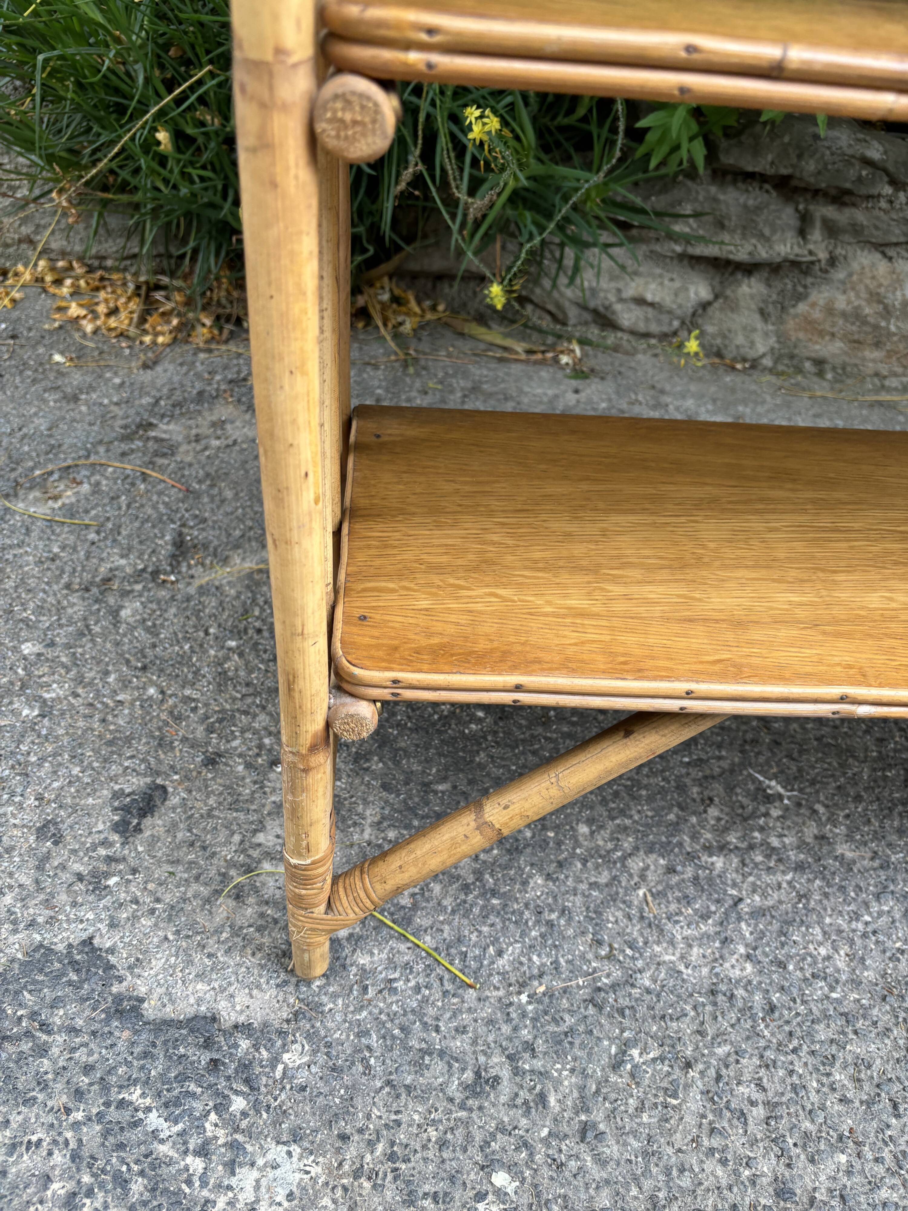 1950s rattan shelf