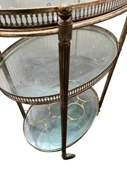 Metal and glass serving trolley