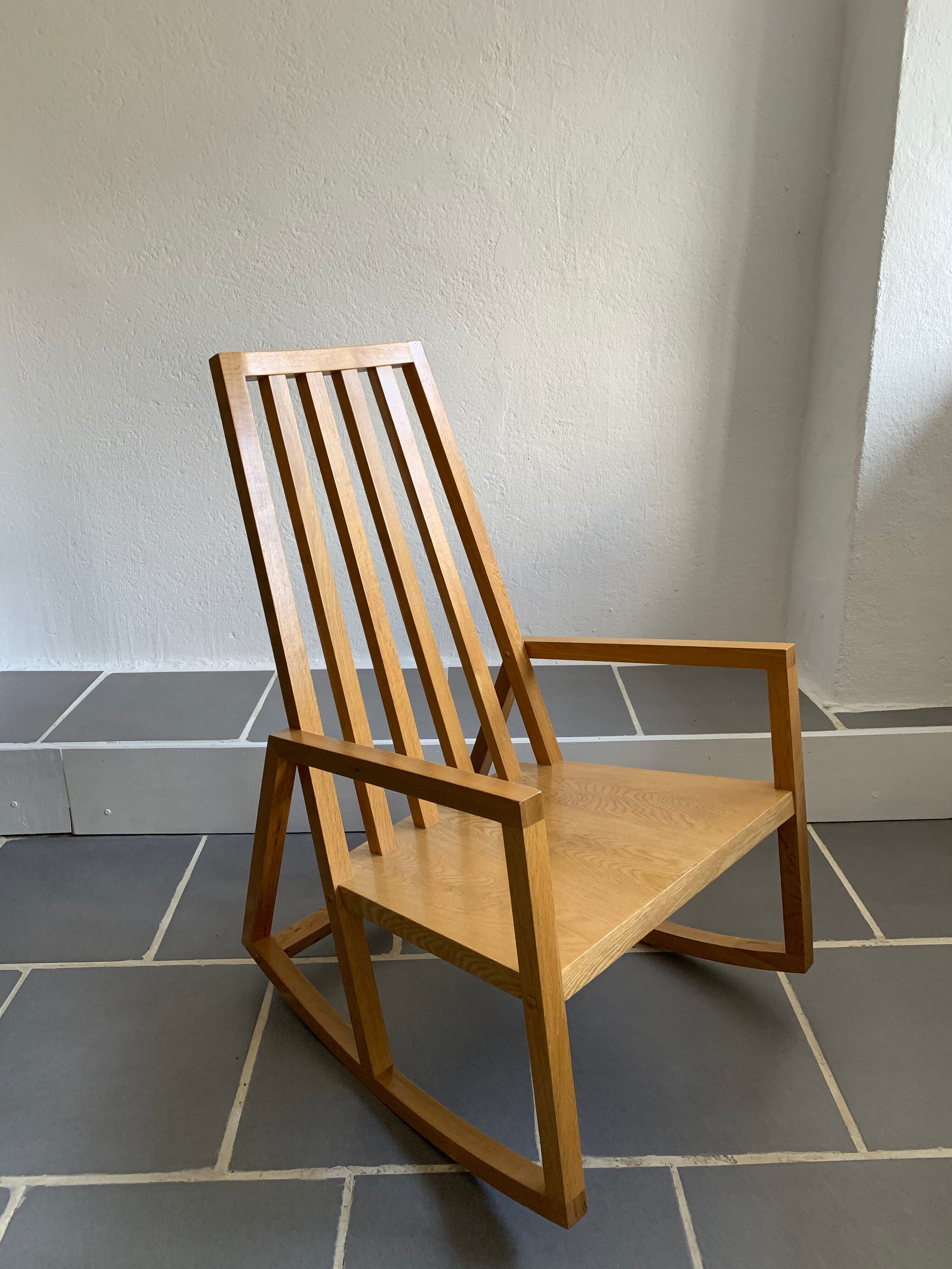 Rocking chair hêtre blond vintage