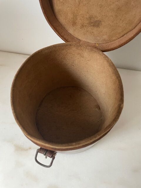 Leather collar box, circa 1900.