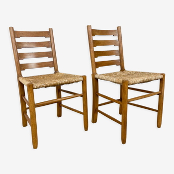 Série de 4 chaises savoyarde en pin | Selency
