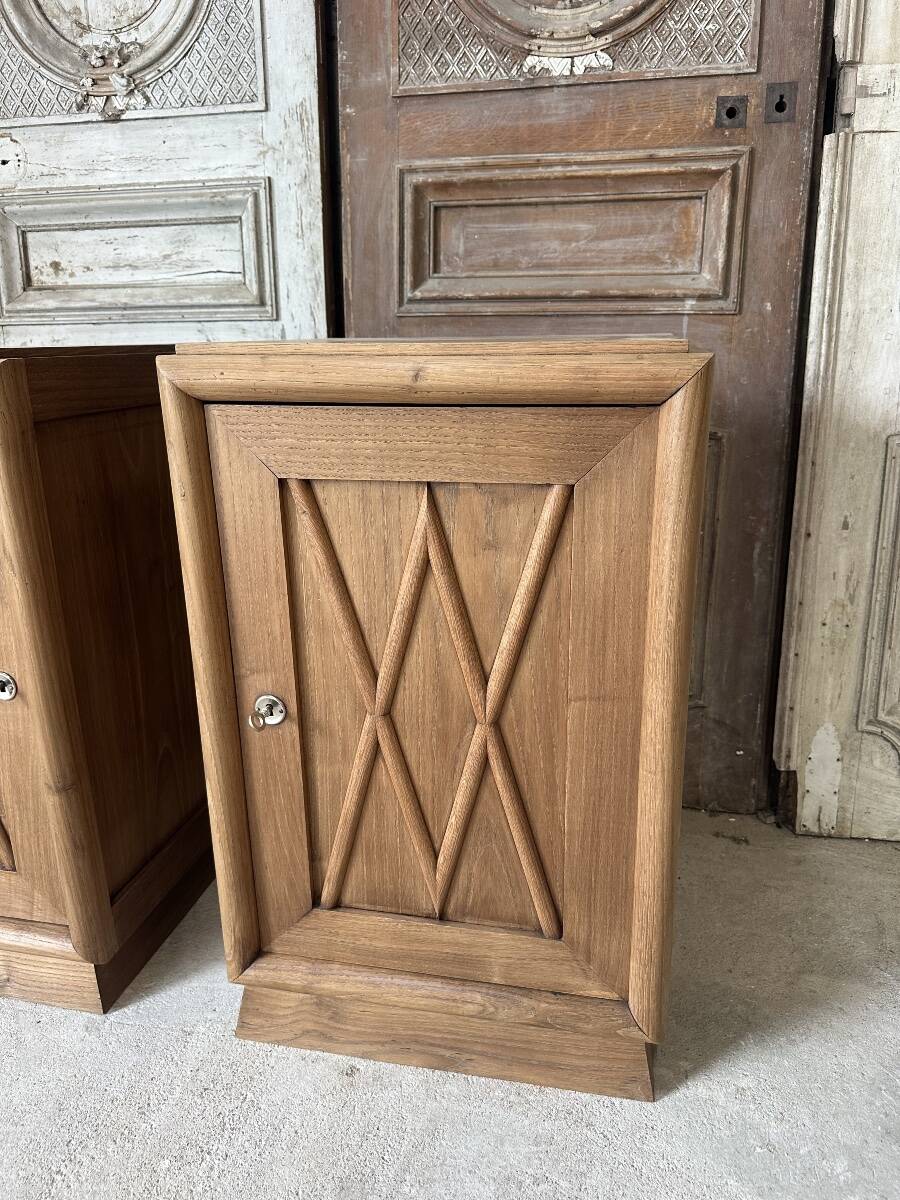 Pair of Art Deco bedside tables in oak