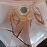 Tulipe en cloche - verre rose mat décor géométrique clair