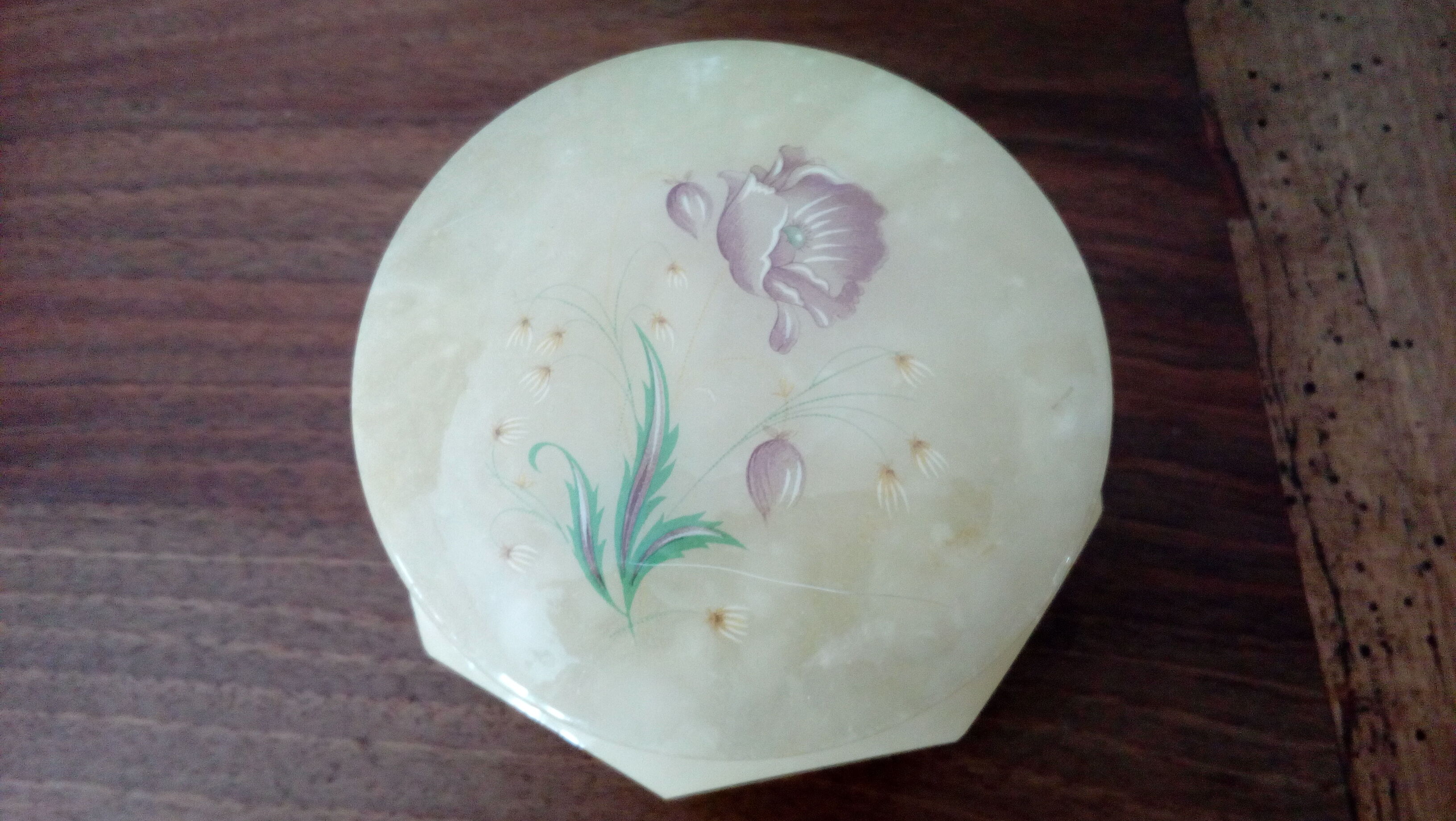 Boîte coffret albâtre et fleur