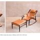 Paire d'Ottomans, Palissandre et cuir, par Liceu Das Artes e Oficios, Bresil 1960