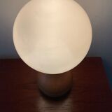 Vintage lamp in wood and opaline