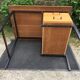 Vintage modernist office in oak and metal tubular base