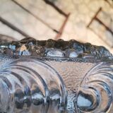 Glass flush mount ceiling lamp with crown