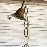 Vintage metal and crystal pendant chandelier, early 20th century.