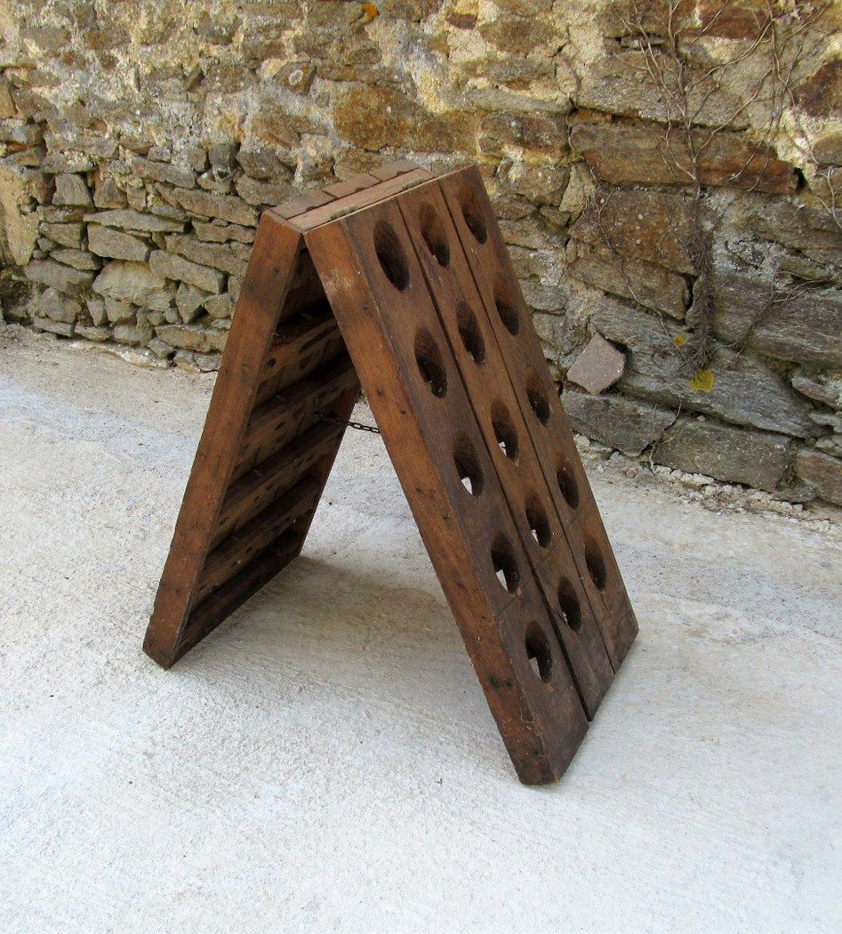Oak Antique rustic wine bottle champagne bottle  rack for 30 bottles