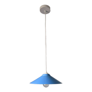 Suspension vintage en tôle bleue