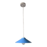 Vintage suspension lamp in blue sheet metal