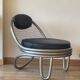 Metal and leather armchairs