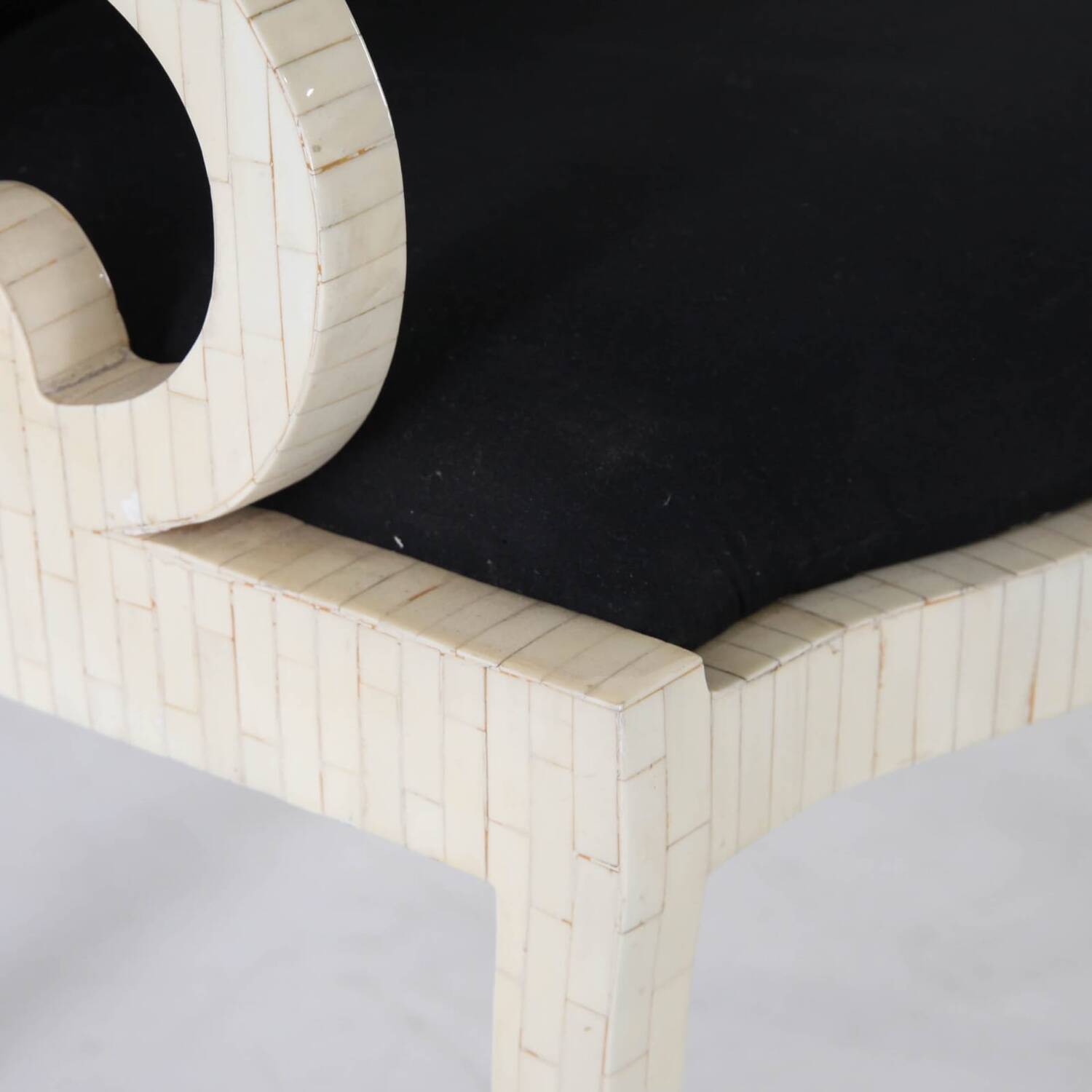 Pair of bone marquetry armchairs