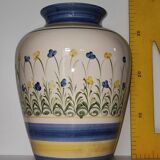 Hand-painted ceramic vase with floral decoration – H 33 cm