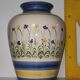Hand-painted ceramic vase with floral decoration – H 33 cm