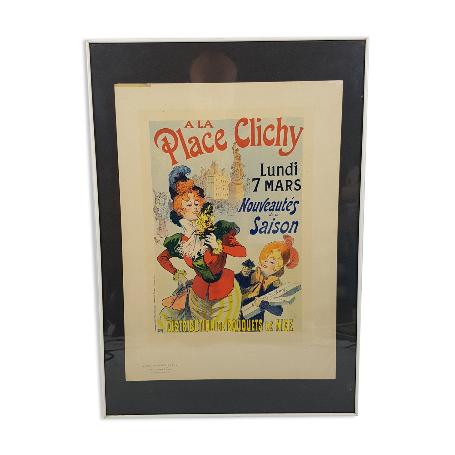 Old lithograph framed Place de Clichy