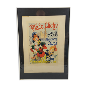 Old lithograph framed Place de Clichy