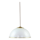 Mid-century Italian Brass and Opaline Pendant Lamp