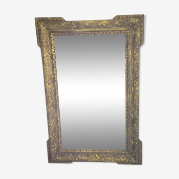 Ancien miroir doré Napoléon III,  91×61cms