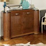 Art Deco walnut burl sideboard