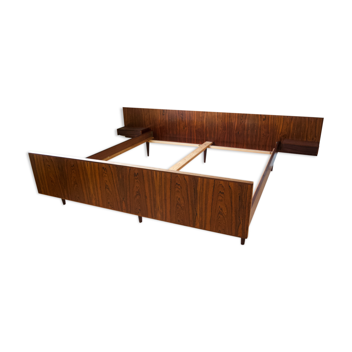 Danish rosewood floating bed from Sannemans Møbelfabrik, 1960s