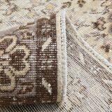 Vintage Brown & Beige Floral Bordered Rug, 184x268Cm