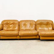De Sede DS101 three-seater in cognac leather.