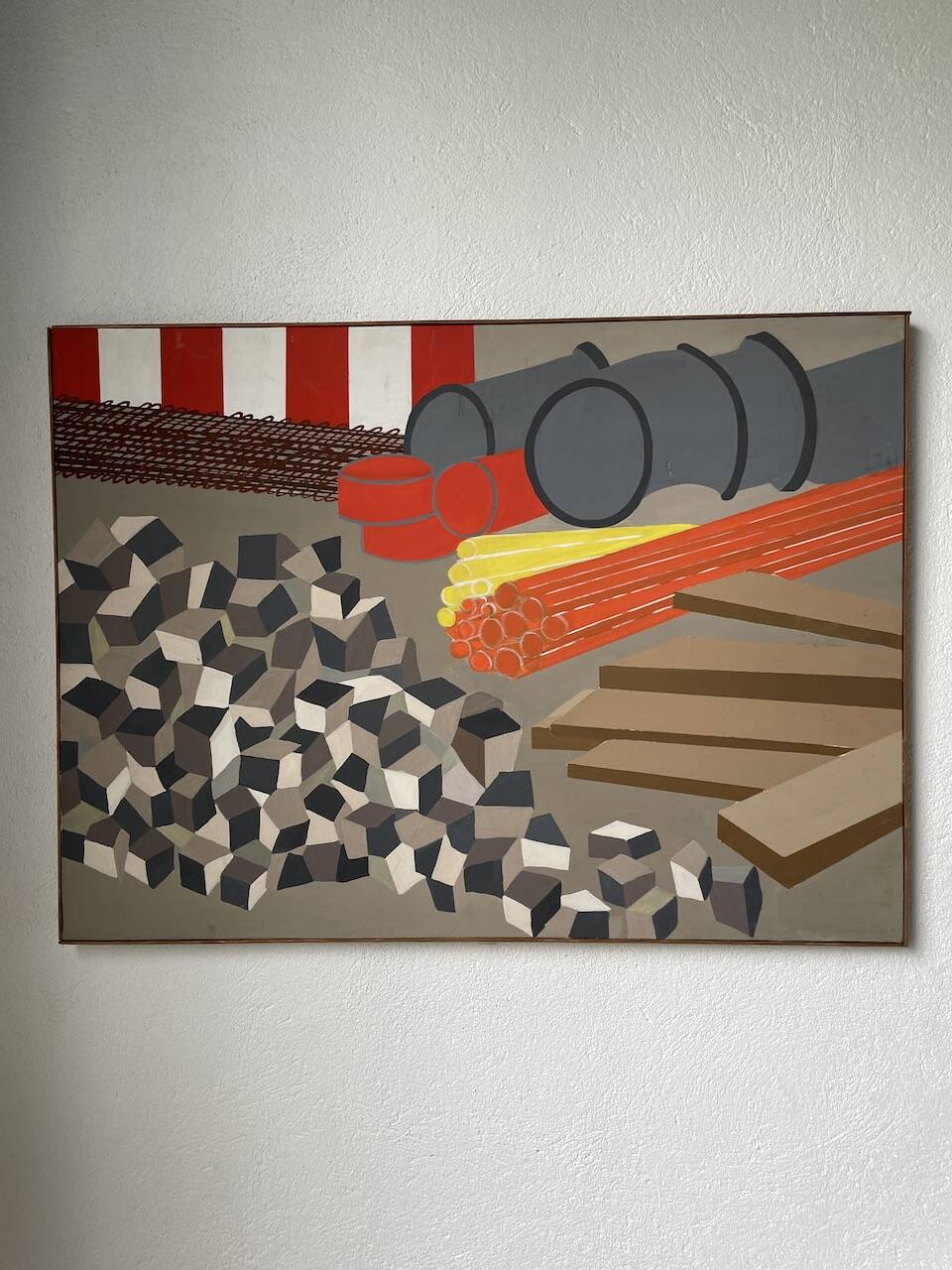 Toile travaux chantier abstraite