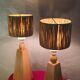 2 Scandinavian style bedside lamps in solid wood and raffia shade 40