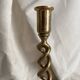 Pair of twisted brass candlesticks