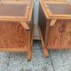 Pair of oak bedside tables, a. 1950; compass base, vintage retro design