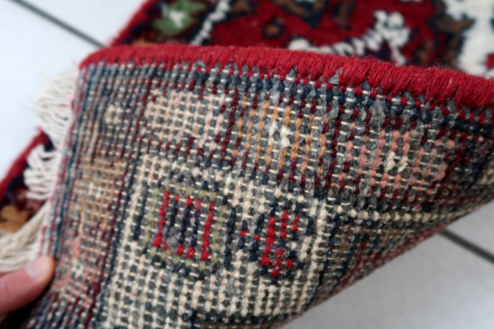 Tapis vintage du Moyen-Orient Hamadan fait main en laine – 40 x 59 cm – Ann