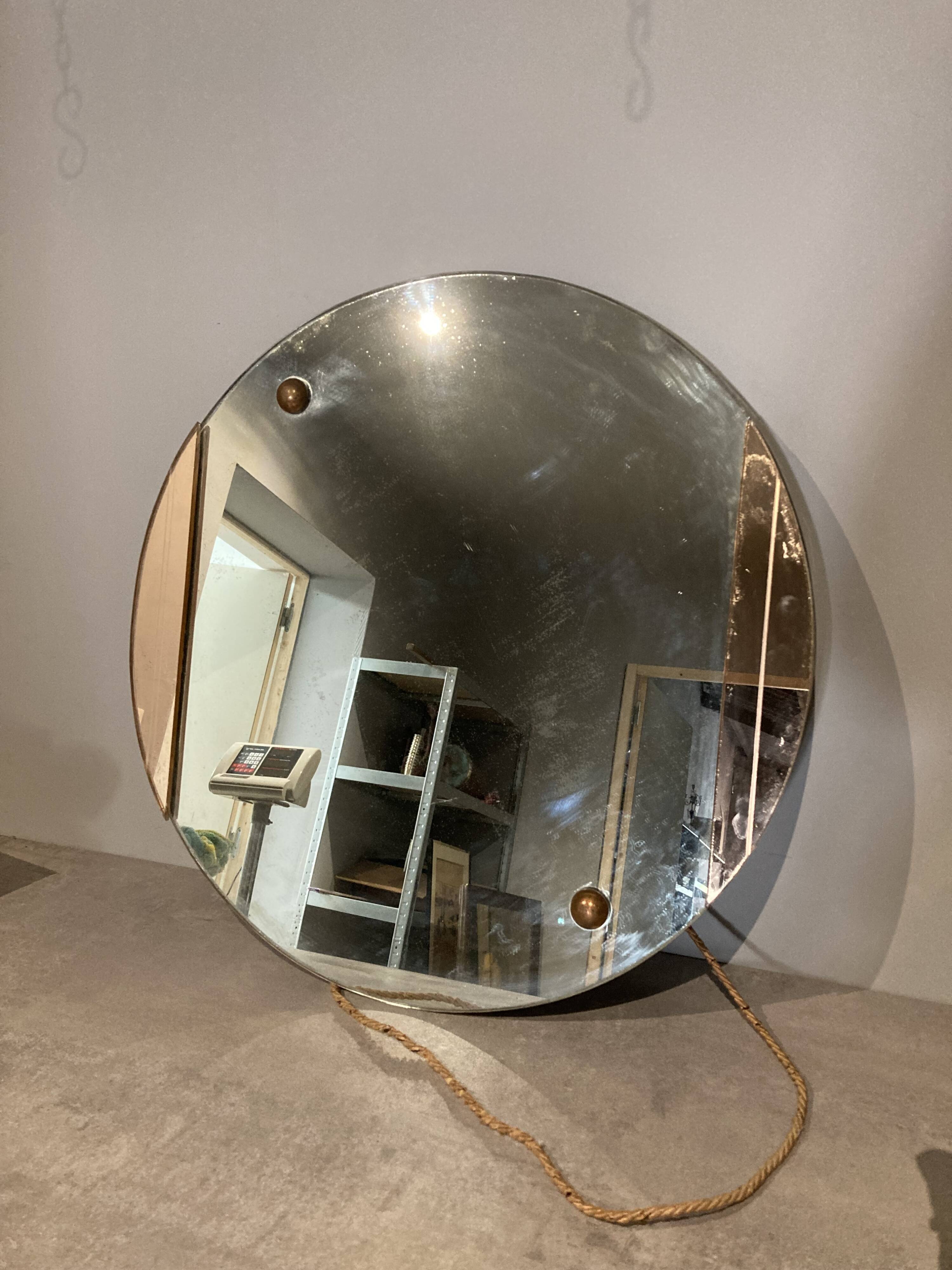 Round mirror art deco circa 1940