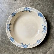 Badonviller round and hollow dish in white and blue glazed earthenware, "Verdun" service