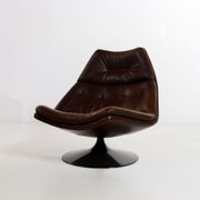 Leather F511 Lounge Chair by Geoffrey Harcourt for Artifort 1960s