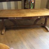 Two-drawer farmhouse table