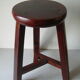 Old stool 3 feet Asian Chinese tripod wooden painted marking Japanese decoration