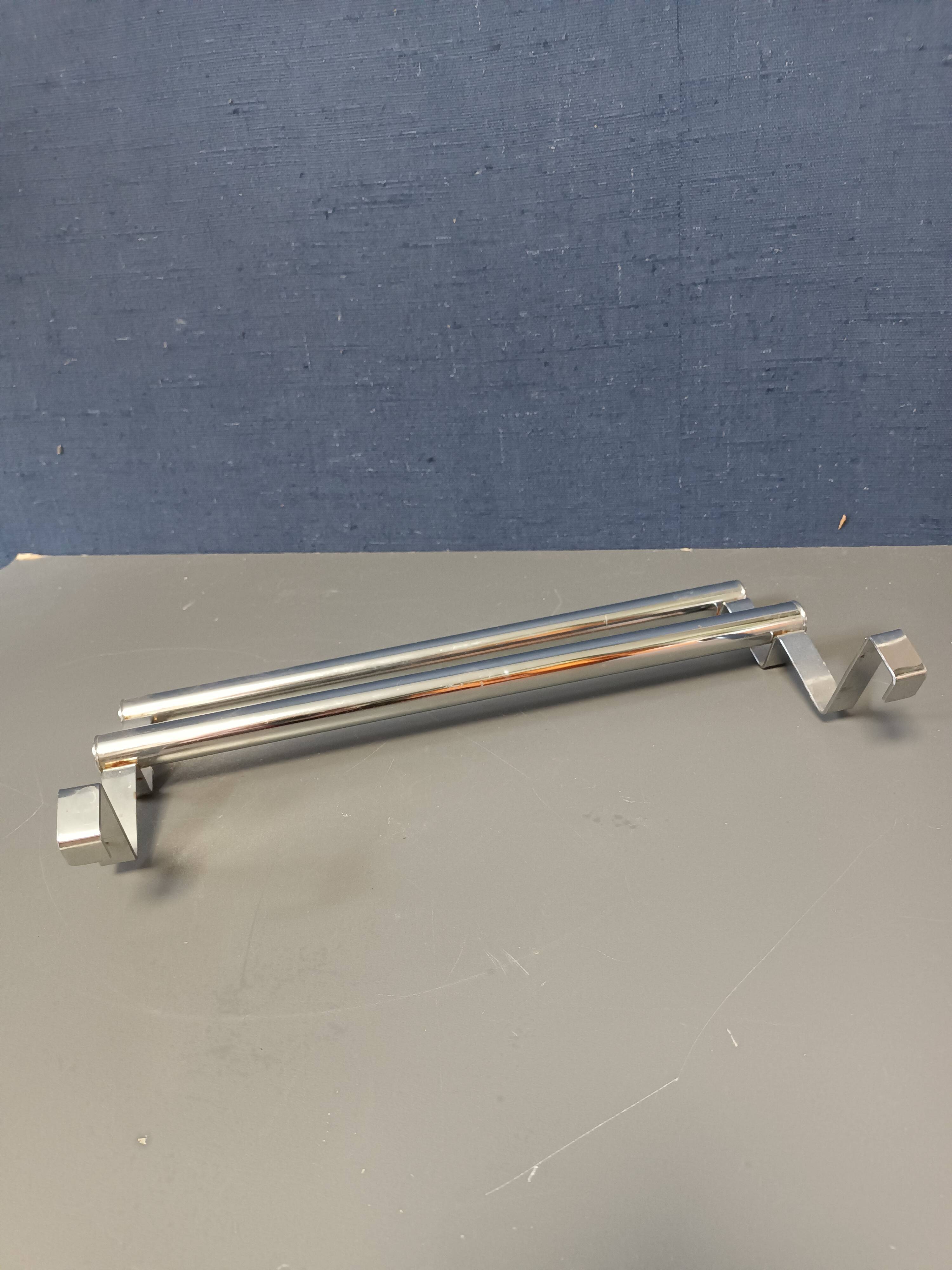 Chrome metal towel rack