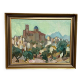 Original  Swedish Oil on Canvas – “Southern City” by Bengt Ellis, Signed