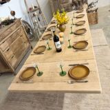 Solid oak table with extensions