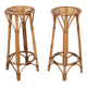 Set of 2 Vintage Bar Stool in Rattan and Bamboo, 1960s